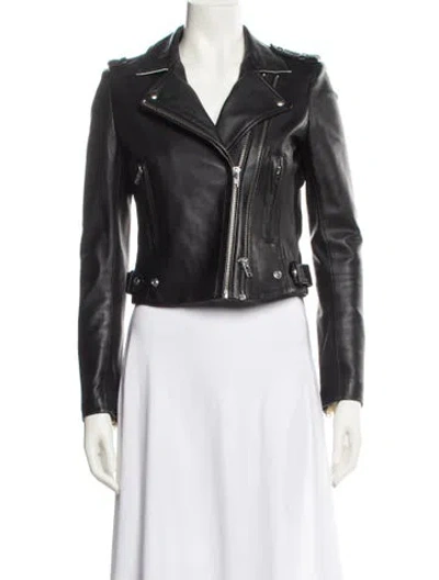 Pre-owned Iro Lamb Leather Biker Jacket In Black