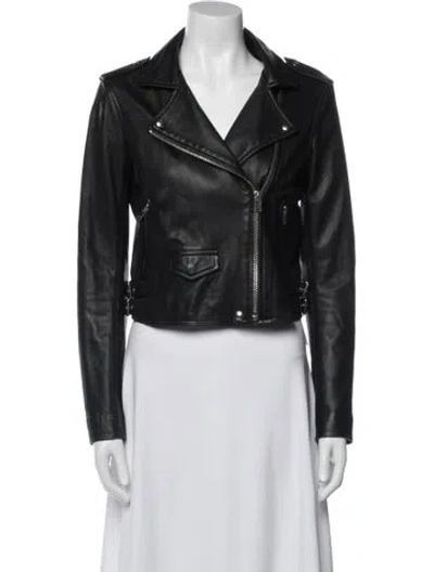 Pre-owned Iro Lamb Leather Biker Jacket In Black