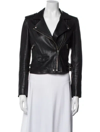 Pre-owned Iro Lamb Leather Biker Jacket In Black