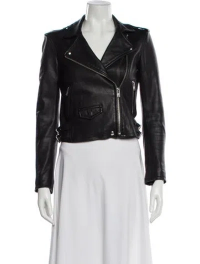 Pre-owned Iro Lamb Leather Biker Jacket In Black