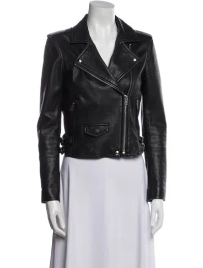 Pre-owned Iro Lamb Leather Biker Jacket In Black