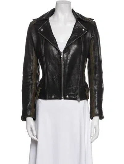Pre-owned Iro Lamb Leather Biker Jacket In Black
