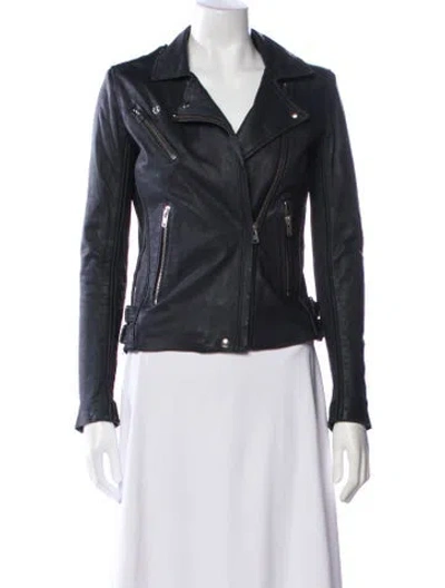 Pre-owned Iro Lamb Leather Biker Jacket In Black