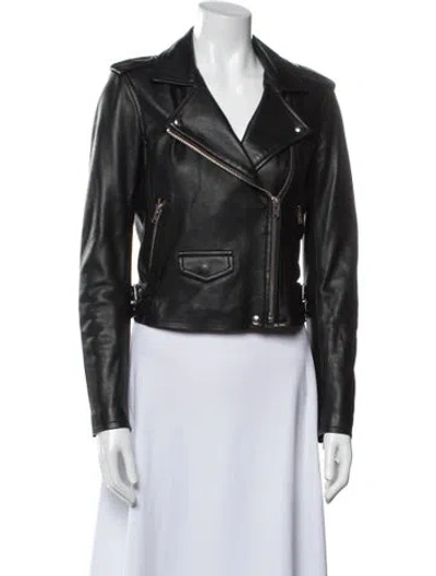 Pre-owned Iro Lamb Leather Biker Jacket In Black