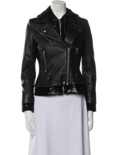 Pre-owned Iro Lamb Leather Biker Jacket In Black