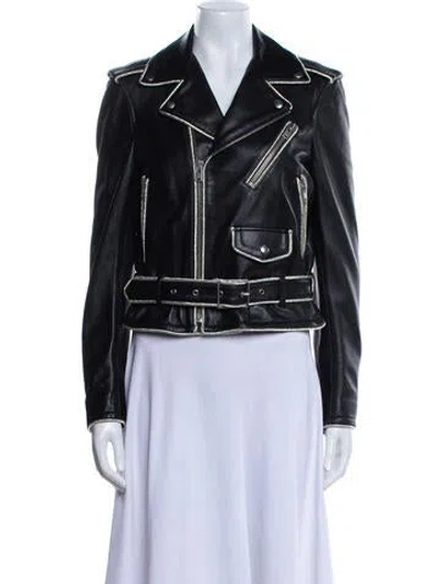 Pre-owned Iro Lamb Leather Biker Jacket In Black