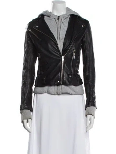 Pre-owned Iro Lamb Leather Biker Jacket In Black