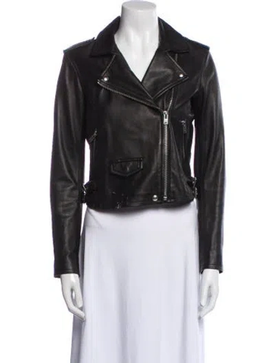 Pre-owned Iro Lamb Leather Biker Jacket In Black