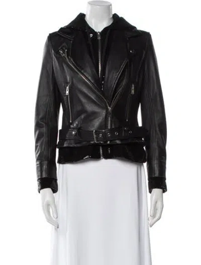 Pre-owned Iro Lamb Leather Biker Jacket In Black