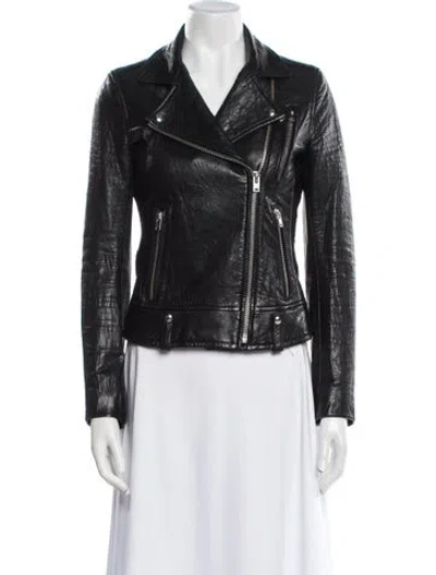 Pre-owned Iro Lamb Leather Biker Jacket In Black