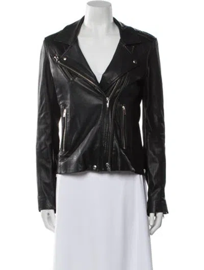 Pre-owned Iro Lamb Leather Biker Jacket In Black