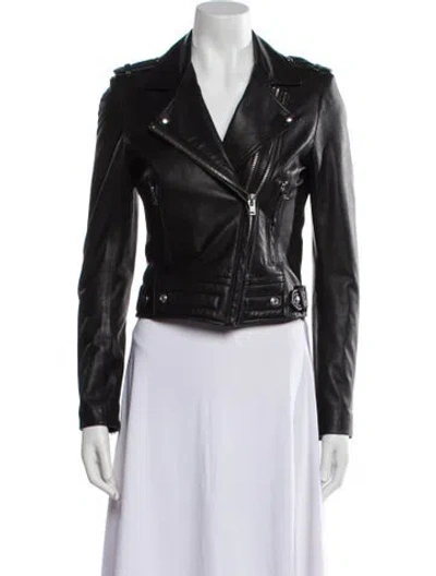 Pre-owned Iro Lamb Leather Biker Jacket In Black