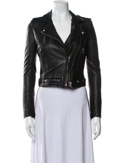 Pre-owned Iro Lamb Leather Biker Jacket In Black