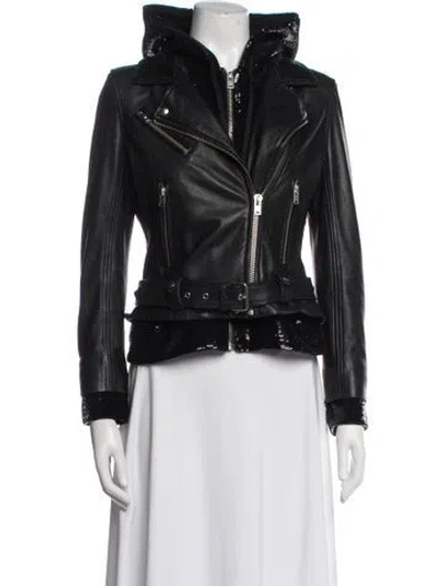 Pre-owned Iro Lamb Leather Biker Jacket In Black