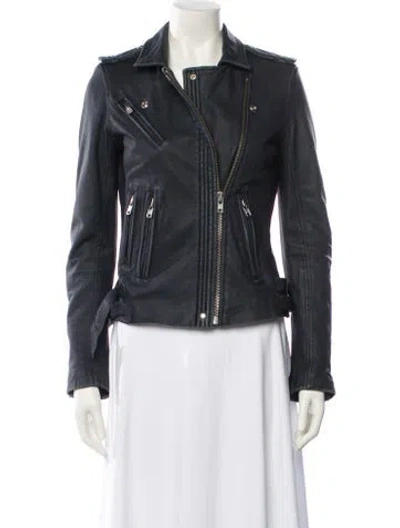 Pre-owned Iro Lamb Leather Biker Jacket In Black