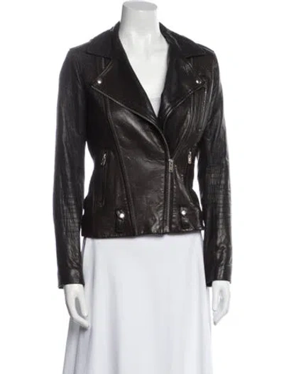Pre-owned Iro Lamb Leather Biker Jacket In Black