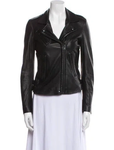 Pre-owned Iro Lamb Leather Biker Jacket In Black