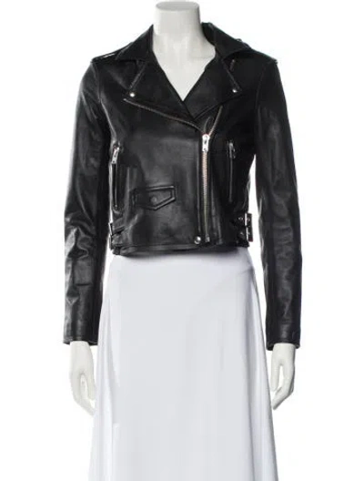 Pre-owned Iro Lamb Leather Biker Jacket In Black