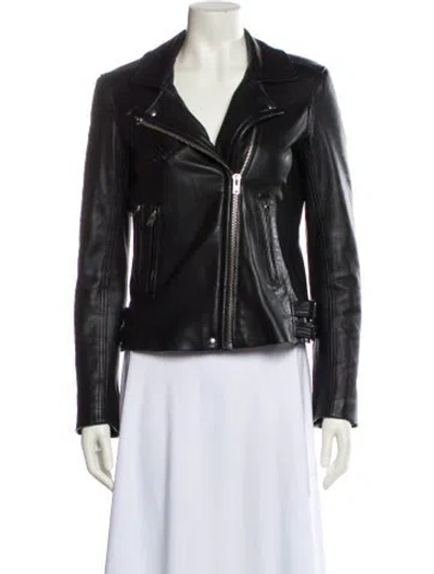 Pre-owned Iro Lamb Leather Biker Jacket In Black