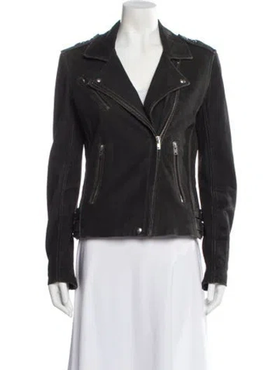 Pre-owned Iro Lamb Leather Biker Jacket In Black