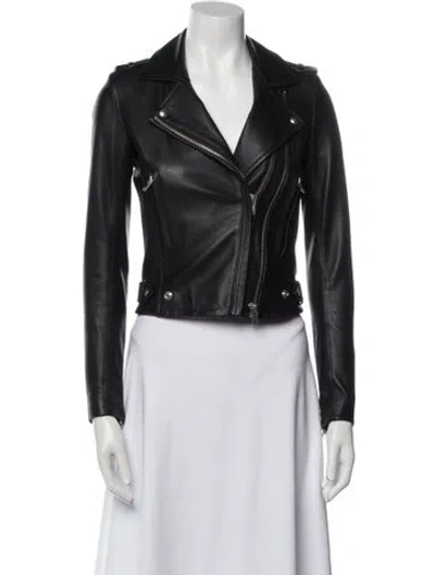 Pre-owned Iro Lamb Leather Biker Jacket In Black