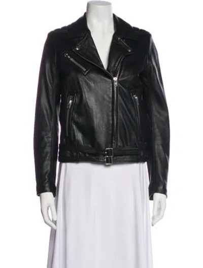 Pre-owned Iro Lamb Leather Biker Jacket In Black