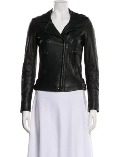 Pre-owned Iro Lamb Leather Biker Jacket In Black