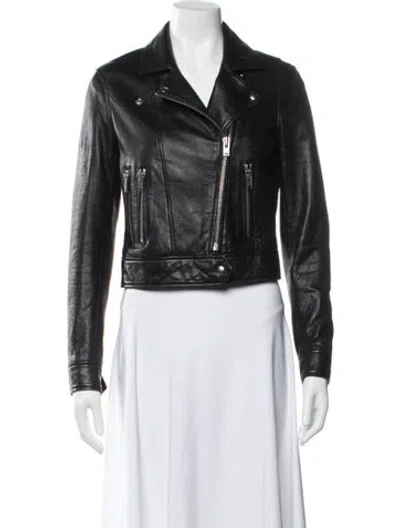 Pre-owned Iro Lamb Leather Biker Jacket In Black