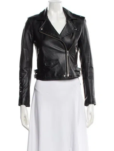 Pre-owned Iro Lamb Leather Biker Jacket In Black