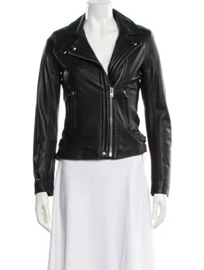 Pre-owned Iro Lamb Leather Biker Jacket In Black