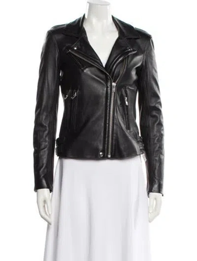 Pre-owned Iro Lamb Leather Biker Jacket In Black