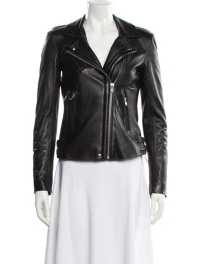 Pre-owned Iro Lamb Leather Biker Jacket In Black