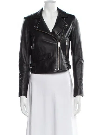 Pre-owned Iro Lamb Leather Biker Jacket In Black