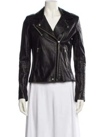 Pre-owned Iro Lamb Leather Biker Jacket In Black