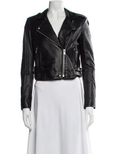 Pre-owned Iro Lamb Leather Biker Jacket In Black