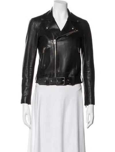 Pre-owned Iro Lamb Leather Biker Jacket In Black