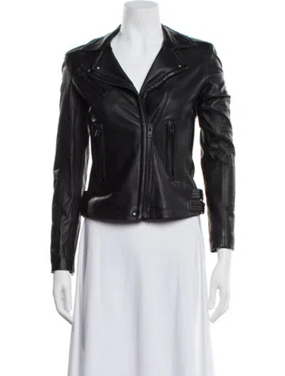 Pre-owned Iro Lamb Leather Biker Jacket In Black