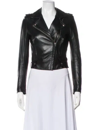 Pre-owned Iro Lamb Leather Biker Jacket In Black