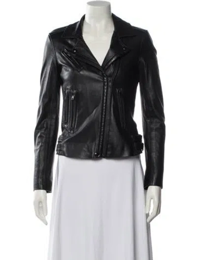 Pre-owned Iro Lamb Leather Biker Jacket In Black