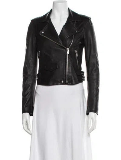 Pre-owned Iro Lamb Leather Biker Jacket In Black