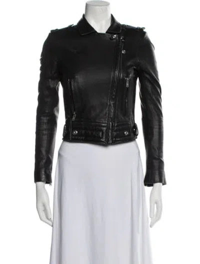 Pre-owned Iro Lamb Leather Biker Jacket In Black