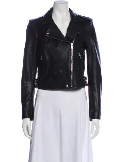 Pre-owned Iro Lamb Leather Biker Jacket In Black