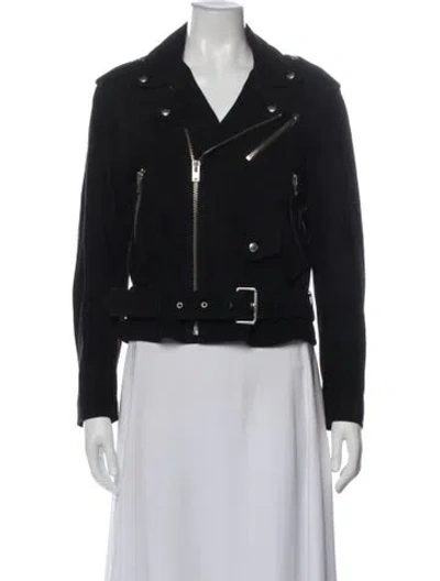 Pre-owned Iro Lamb Leather Biker Jacket In Black