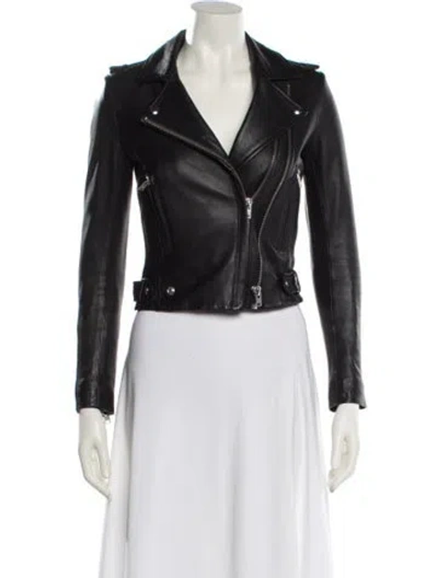 Pre-owned Iro Lamb Leather Biker Jacket In Black