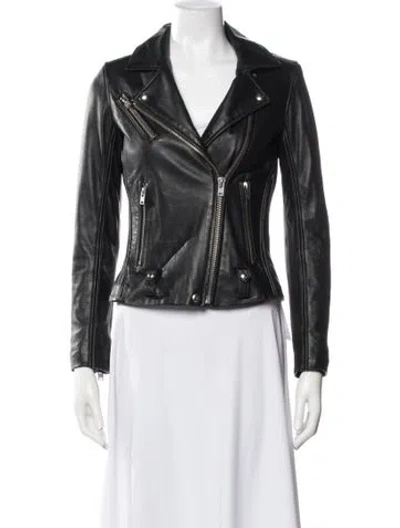 Pre-owned Iro Lamb Leather Biker Jacket In Black