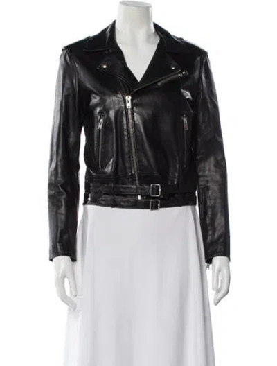Pre-owned Iro Lamb Leather Biker Jacket In Black