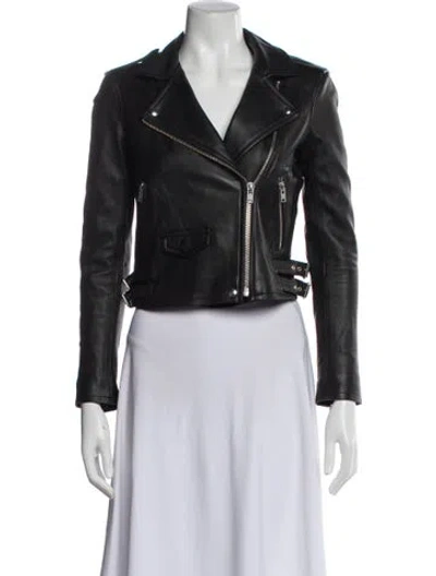 Pre-owned Iro Lamb Leather Biker Jacket In Black