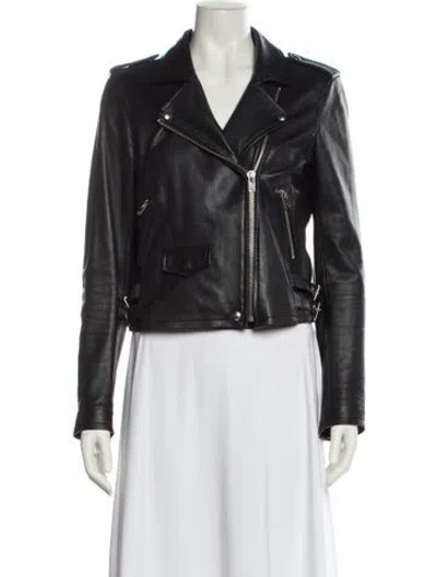 Pre-owned Iro Lamb Leather Biker Jacket In Black