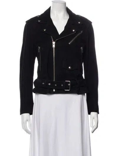 Pre-owned Iro Lamb Leather Biker Jacket In Black