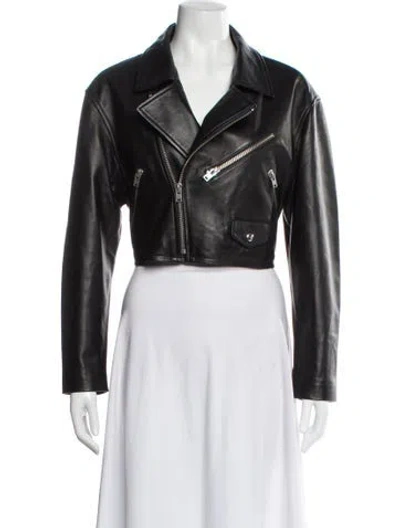 Pre-owned Iro Lamb Leather Biker Jacket In Black